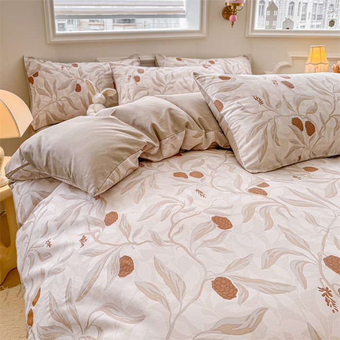 91家纺网 家纺一手货源 找家纺 名兮家居 2025新款12868全棉纯棉四件套 桑果