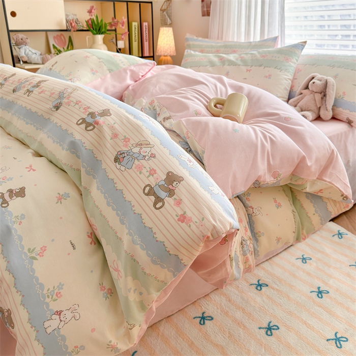 91家纺网 家纺一手货源 找家纺 名兮家居 2025新款12868全棉纯棉四件套 欢乐玩伴