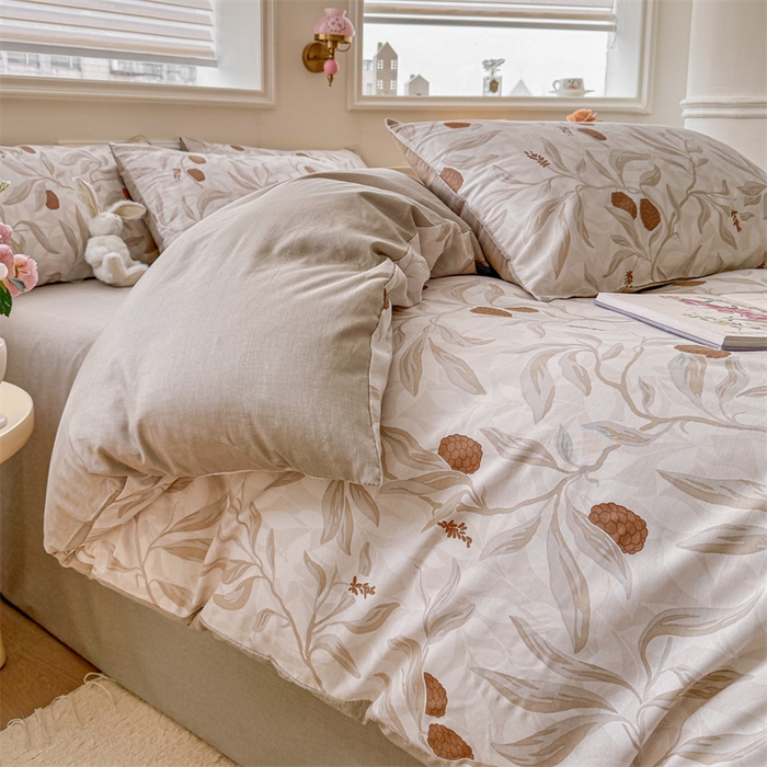 91家纺网 家纺一手货源 找家纺 名兮家居 2025新款12868全棉纯棉四件套 桑果