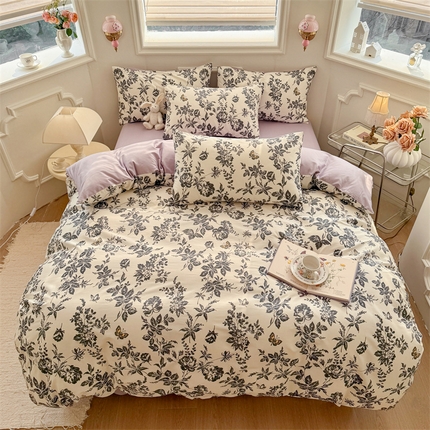 名兮家居 2025新款13372全棉四件套-大花卉系列 赫本