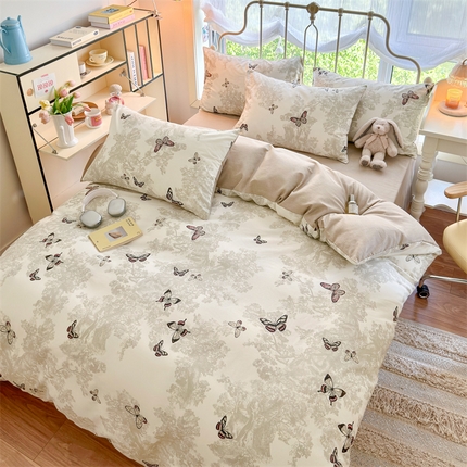名兮家居 2025新款12868全棉纯棉四件套 蝶影