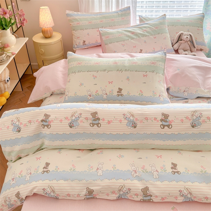 91家纺网 家纺一手货源 找家纺 名兮家居 2025新款12868全棉纯棉四件套 欢乐玩伴