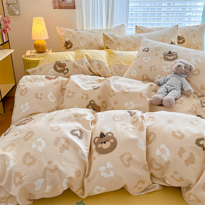 91家纺网 家纺一手货源 找家纺 名兮家居 2025新款12868全棉纯棉四件套 时尚豹纹