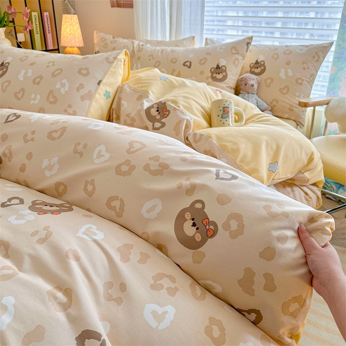 91家纺网 家纺一手货源 找家纺 名兮家居 2025新款12868全棉纯棉四件套 时尚豹纹