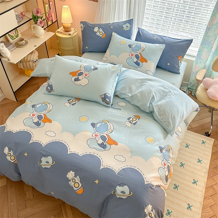 名兮家居 2025新款12868全棉纯棉四件套 畅游星球