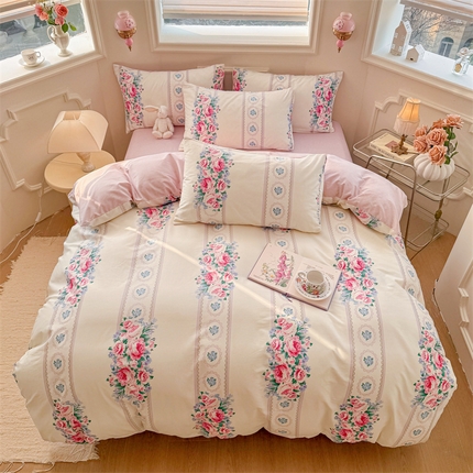 名兮家居 2025新款13372全棉四件套-大花卉系列 西西里娅