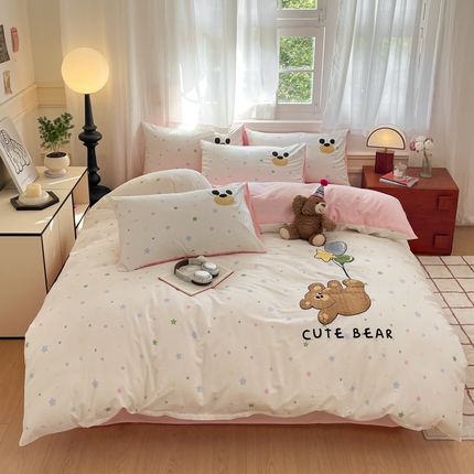 91家纺网 家纺一手货源 找家纺 （总）沐辰 2025新款新款全棉印+绣四件套系列二