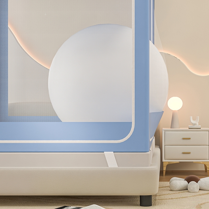 91家纺网 家纺一手货源 找家纺 千逸虹 2025新款坐床防摔可拆卸遮光双层布帘蚊帐 甜蜜小熊