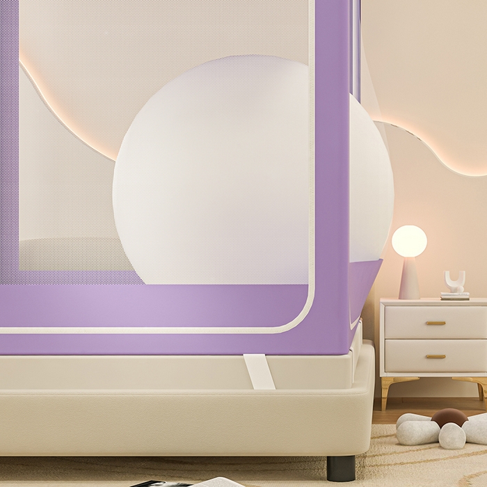 91家纺网 家纺一手货源 找家纺 千逸虹 2025新款坐床防摔可拆卸遮光双层布帘蚊帐 爱心熊猫