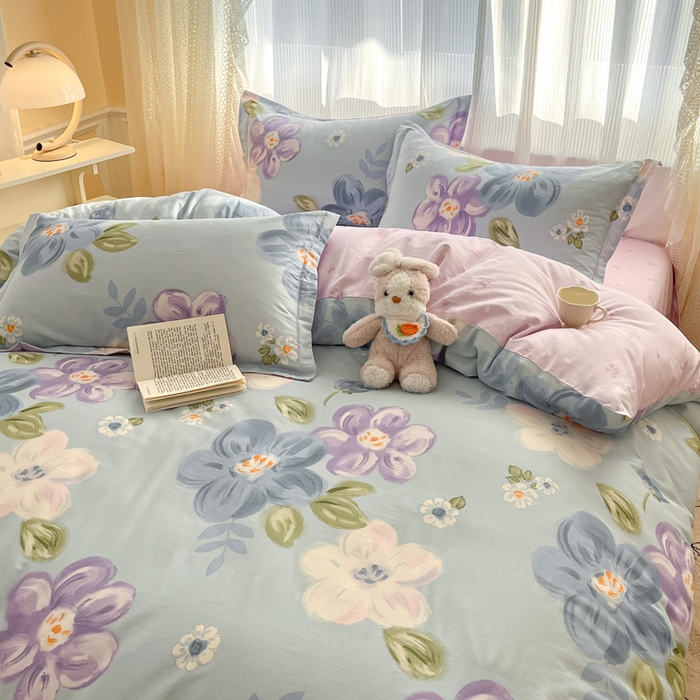 91家纺网 家纺一手货源 找家纺 涵宸家纺 2025新款全棉印花四件套 B伊莱-兰