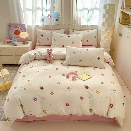 91家纺网 家纺一手货源 找家纺 （总）沐棉家居 2025新款全棉双层纱四件套