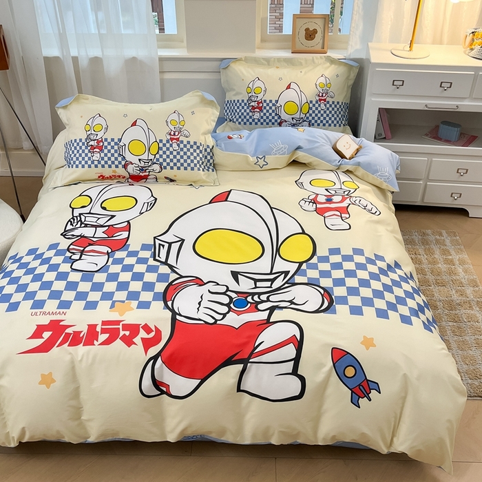 91家纺网 家纺一手货源 找家纺 蘭菲家纺 2025新款奥特曼全棉四件套 超人兄弟