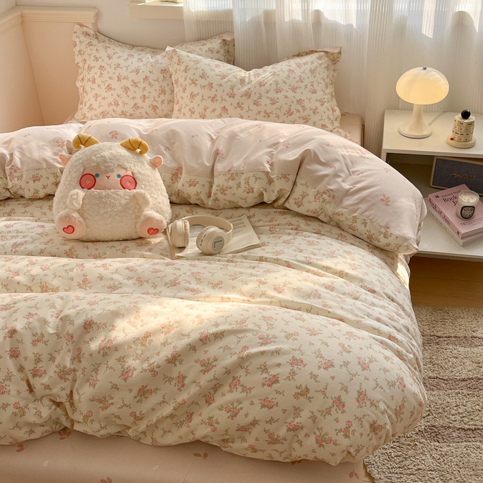 91家纺网 家纺一手货源 找家纺 涵宸家纺 2025新款全棉印花四件套 B南栀