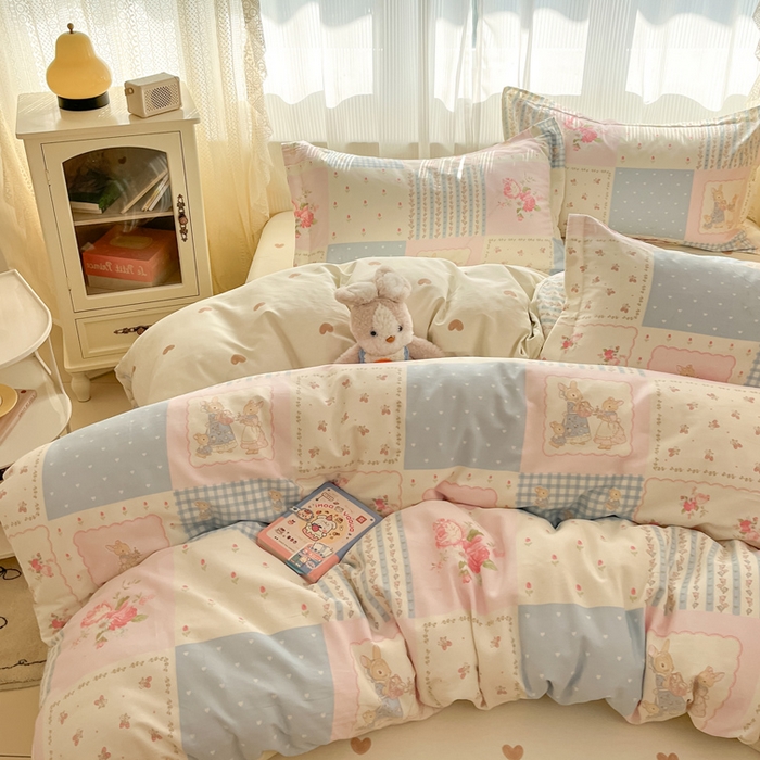 91家纺网 家纺一手货源 找家纺 涵宸家纺 2025新款全棉印花四件套 A浪漫小屋