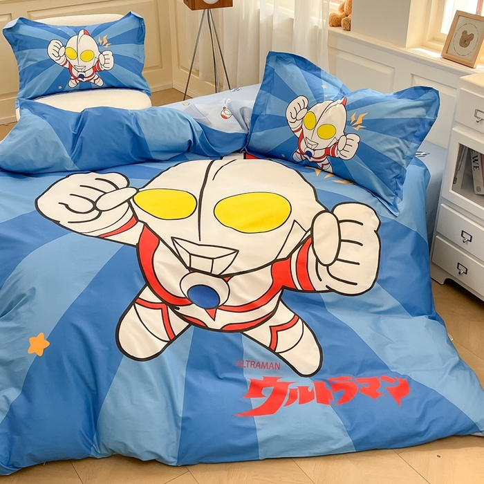 91家纺网 家纺一手货源 找家纺 蘭菲家纺 2025新款奥特曼全棉四件套 正义之侠