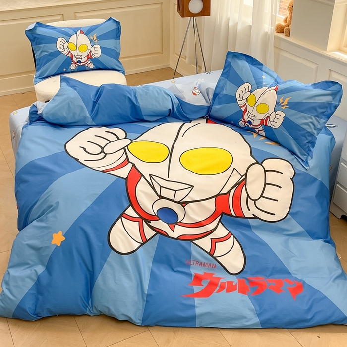 91家纺网 家纺一手货源 找家纺 蘭菲家纺 2025新款奥特曼全棉四件套 正义之侠