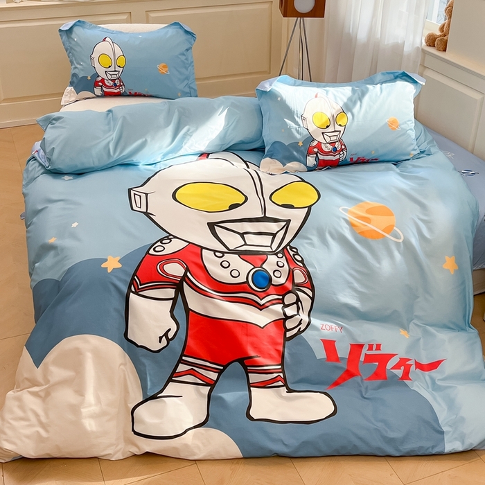 91家纺网 家纺一手货源 找家纺 蘭菲家纺 2025新款奥特曼全棉四件套 发呆