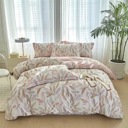 91家纺网 家纺一手货源 找家纺 （总）曼秀琳 2025新款铂金棉数码印花四件套(全棉133*76)