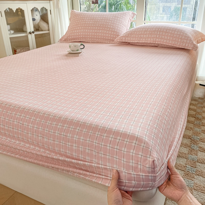 91家纺网 家纺一手货源 找家纺 晨希家居 2025新款全棉A类双层纱床笠 格调