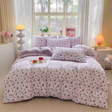 91家纺网 家纺一手货源 找家纺 （总）沃朴家居2025新款高克重小碎花水洗棉四件套