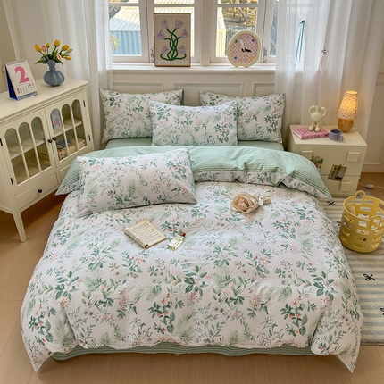 91家纺网 家纺一手货源 找家纺 （总）沐棉家居 2025新款全棉印花四件套