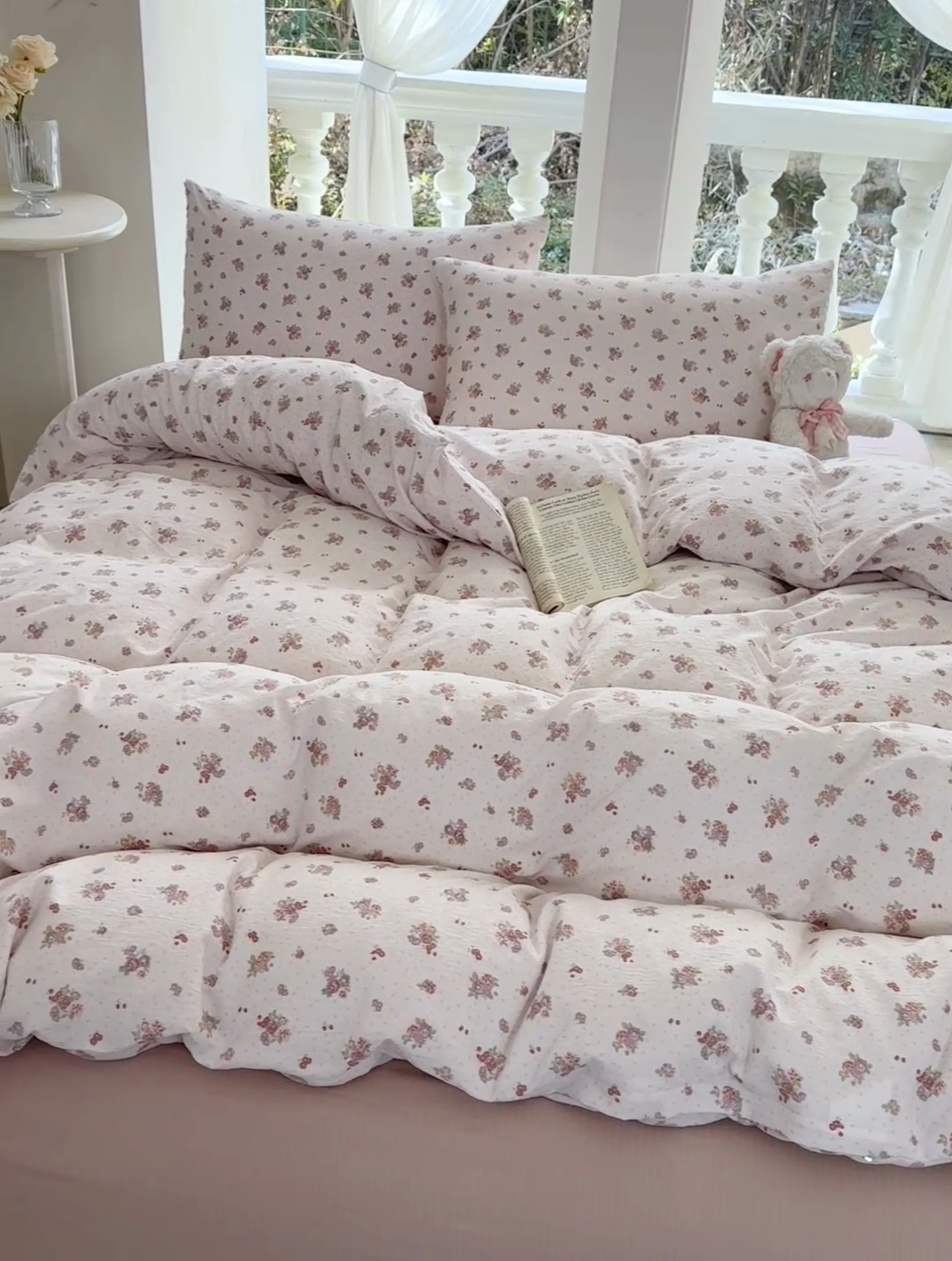 91家纺网 家纺一手货源 找家纺 韩巢家纺 2025新款云感双层纱床上用品四件套超柔裸睡级床单被套三件套-(提供卖家秀) 落日暮年