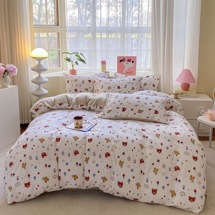 91家纺网 家纺一手货源 找家纺 （总）沃朴家居2025新款高克重小碎花水洗棉四件套