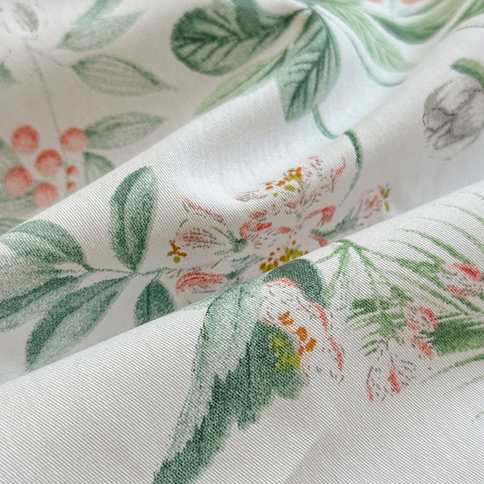 91家纺网 家纺一手货源 找家纺 沐棉家居 2025新款全棉印花四件套 淡香花语