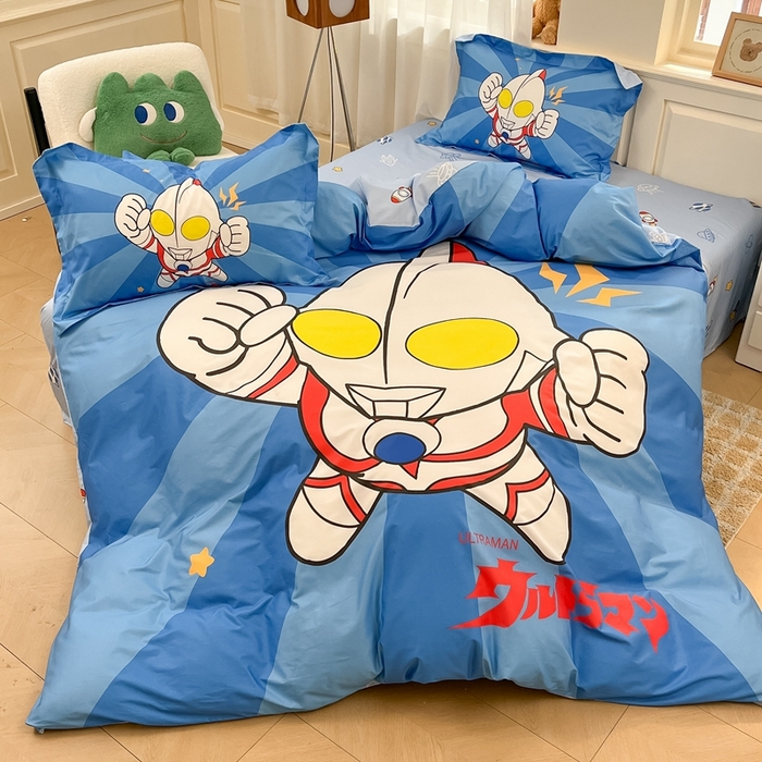 91家纺网 家纺一手货源 找家纺 蘭菲家纺 2025新款奥特曼全棉四件套 正义之侠