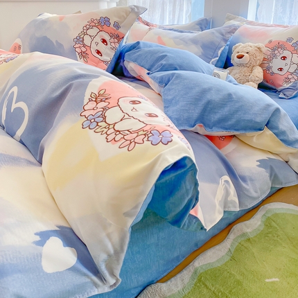 91家纺网 家纺一手货源 找家纺 （总）简冠家纺 2025新款印花植物羊绒磨毛四件套