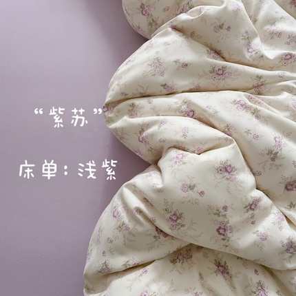 91家纺网 家纺一手货源 找家纺 （总）仟网汇 2025新款有氧针织棉双层纱系列四件套-床拍