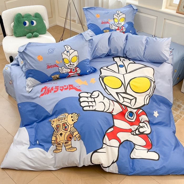 91家纺网 家纺一手货源 找家纺 蘭菲家纺 2025新款奥特曼全棉四件套 出击