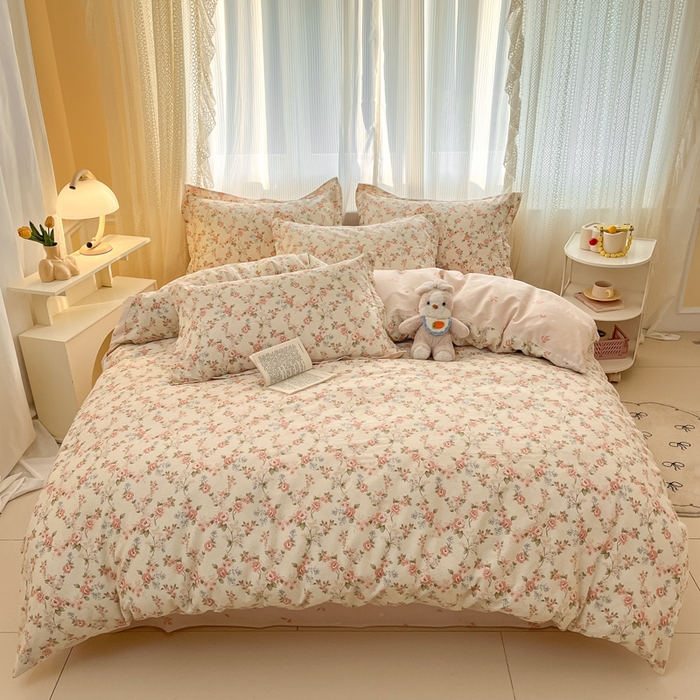 91家纺网 家纺一手货源 找家纺 涵宸家纺 2025新款全棉印花四件套 B露丝