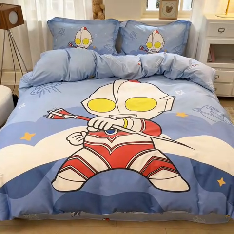 91家纺网 家纺一手货源 找家纺 蘭菲家纺 2025新款奥特曼全棉四件套 独行者