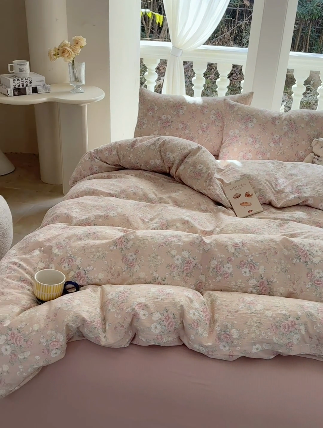 91家纺网 家纺一手货源 找家纺 韩巢家纺 2025新款云感双层纱床上用品四件套超柔裸睡级床单被套三件套-(提供卖家秀) 爱如星辰