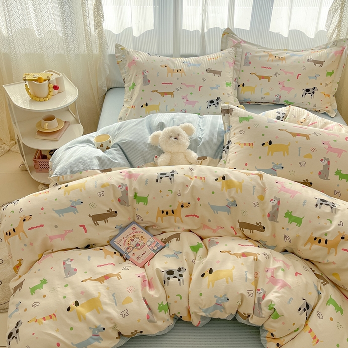 91家纺网 家纺一手货源 找家纺 涵宸家纺 2025新款全棉印花四件套 A奇妙之旅