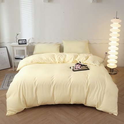 宇淳国际 2025新款水洗棉单被套 奶黄
