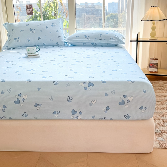 91家纺网 家纺一手货源 找家纺 晨希家居 2025新款全棉A类双层纱床笠 薇念