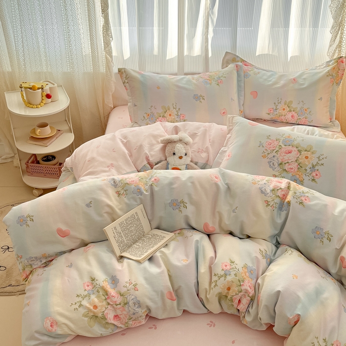 91家纺网 家纺一手货源 找家纺 涵宸家纺 2025新款全棉印花四件套 B海蓝花园