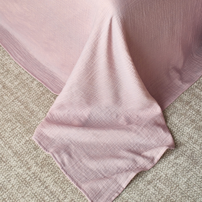 91家纺网 家纺一手货源 找家纺 蓝邻 2025新款全棉双层皱皱纱单品系列-单床单 木槿紫