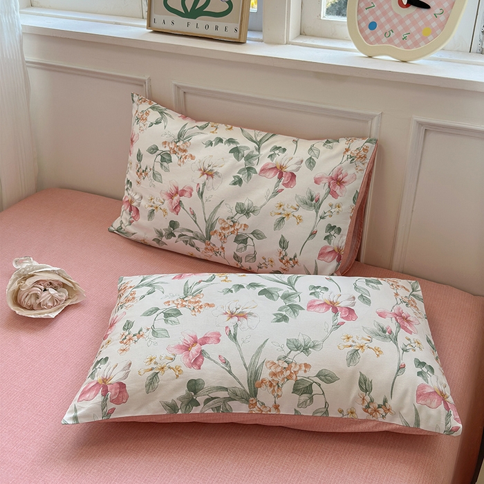 91家纺网 家纺一手货源 找家纺 沐棉家居 2025新款全棉印花四件套 春风慕颜