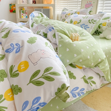 91家纺网 家纺一手货源 找家纺 （总）简冠家纺 2025新款印花植物羊绒磨毛四件套