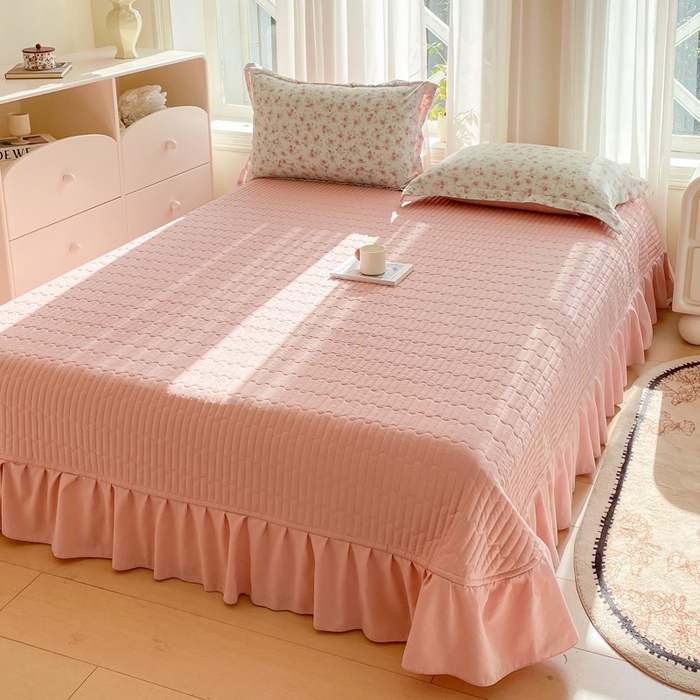 91家纺网 家纺一手货源 找家纺 尚美 2025新款小碎花针织棉床盖四件套 瑰丽多姿