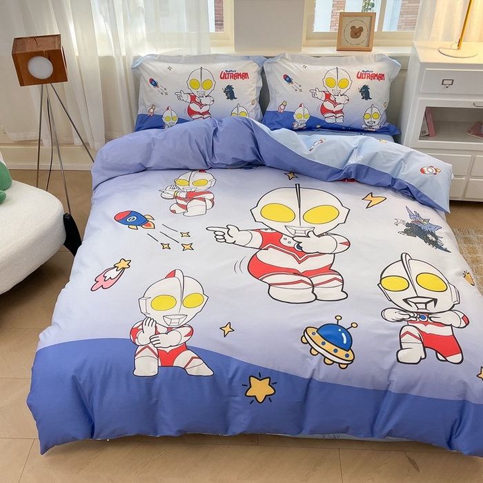 91家纺网 家纺一手货源 找家纺 蘭菲家纺 2025新款奥特曼全棉四件套 抱团