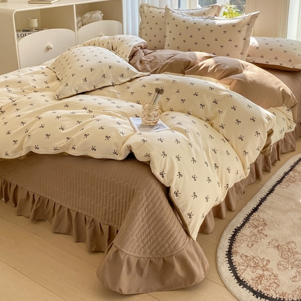 91家纺网 家纺一手货源 找家纺 （总）尚美 2025新款小碎花针织棉床盖四件套