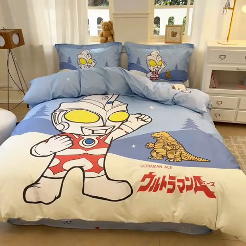 91家纺网 家纺一手货源 找家纺 蘭菲家纺 2025新款奥特曼全棉四件套 归来