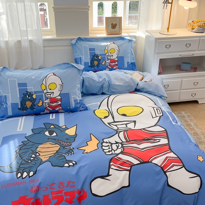 91家纺网 家纺一手货源 找家纺 蘭菲家纺 2025新款奥特曼全棉四件套 勇士