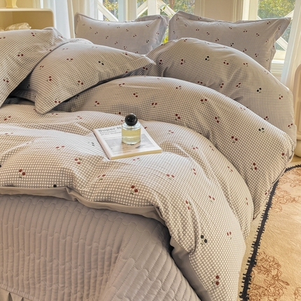 尚美 2025新款小碎花针织棉床盖四件套 芳华