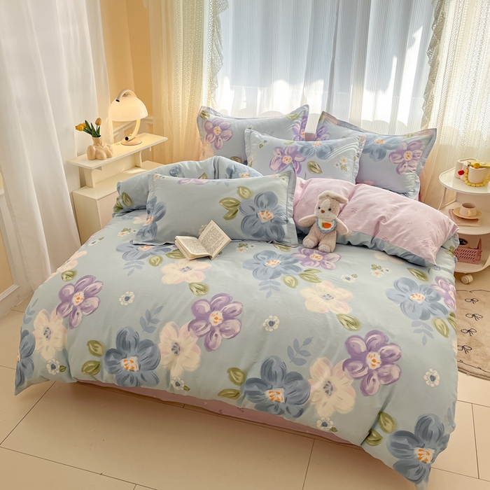 91家纺网 家纺一手货源 找家纺 涵宸家纺 2025新款全棉印花四件套 B伊莱-兰