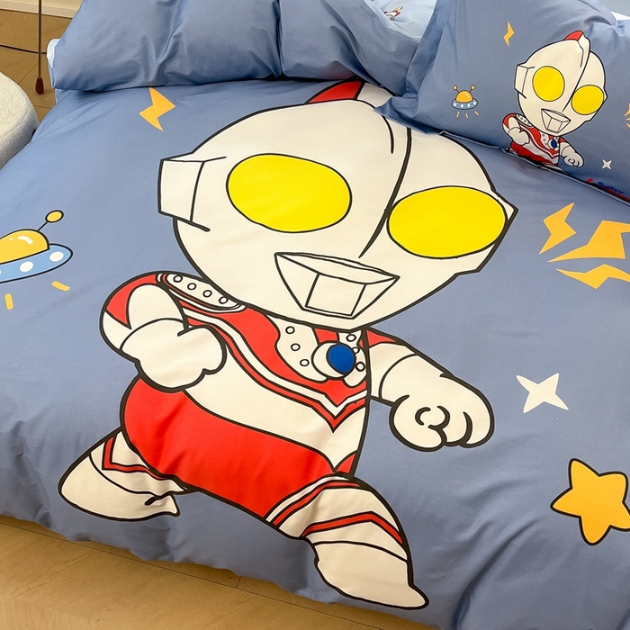 91家纺网 家纺一手货源 找家纺 蘭菲家纺 2025新款奥特曼全棉四件套 王者